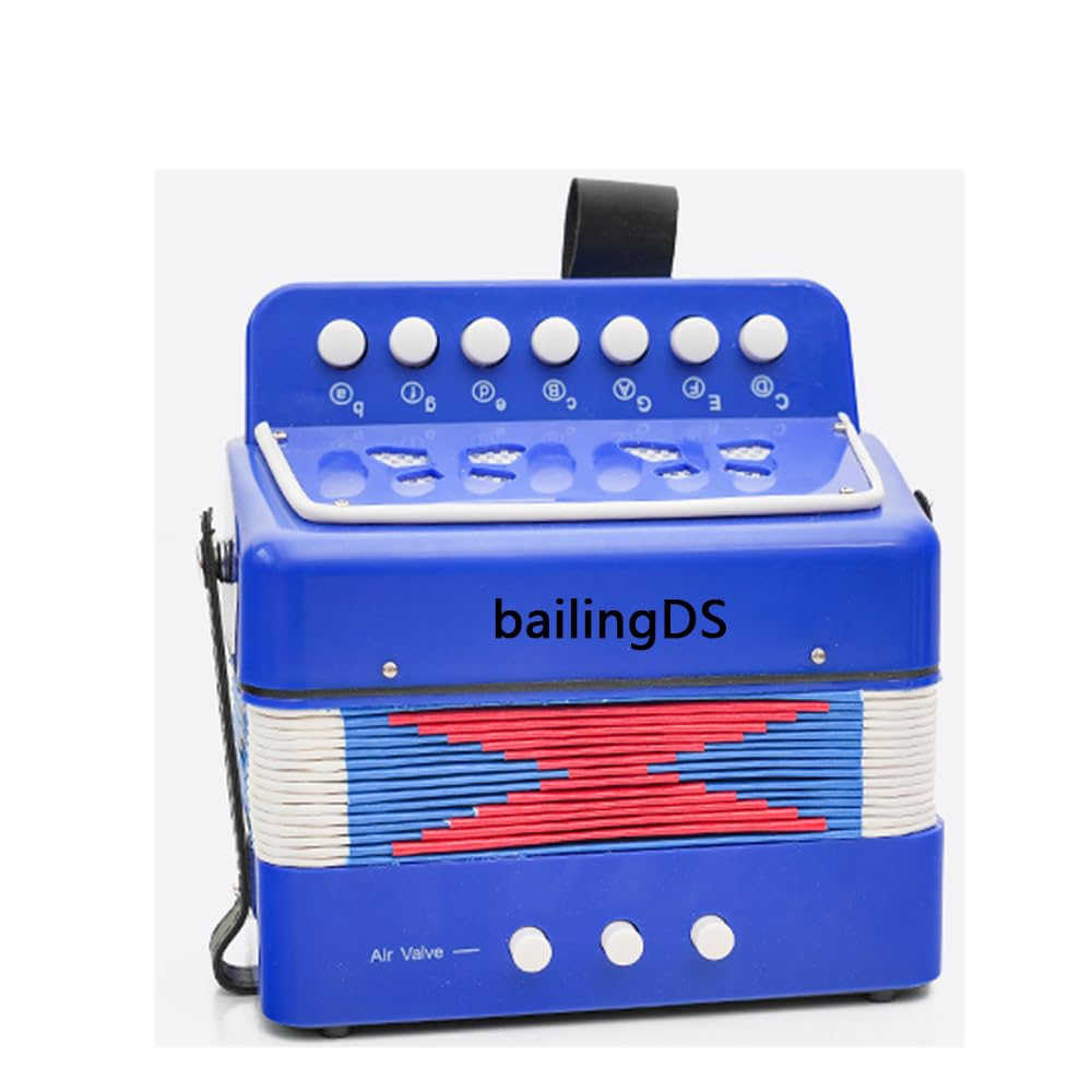 Fisarmonica, 8 tasti, 4 bassi, fisarmonica con cinghie, per principianti, fisarmonica educativa, regalo per strumenti musicali, strumento a fisarmonica per adulti. Dimensioni: 17 x 18 x 10 cm, peso: