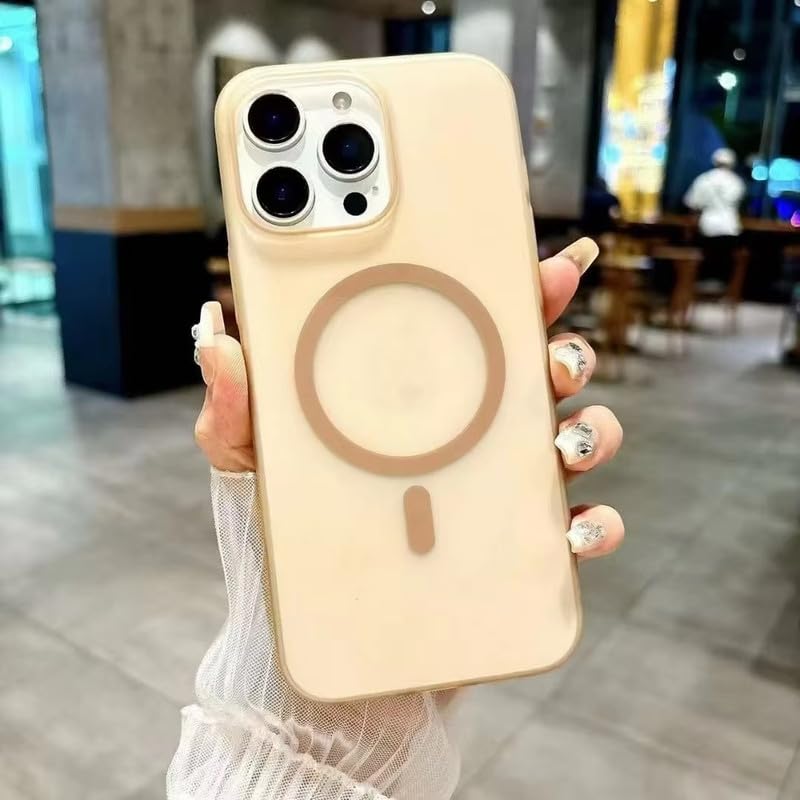 Image of COVERLY Luxurious Magnetic Frosted Mist Wireless Charging iPhone 12 Pro Hard PC Phone Case, Cool Anti-Fingerprint Semi-Transparent Shockproof Matte Paper Back Phone Protector for Apple iPhone 12 Pro