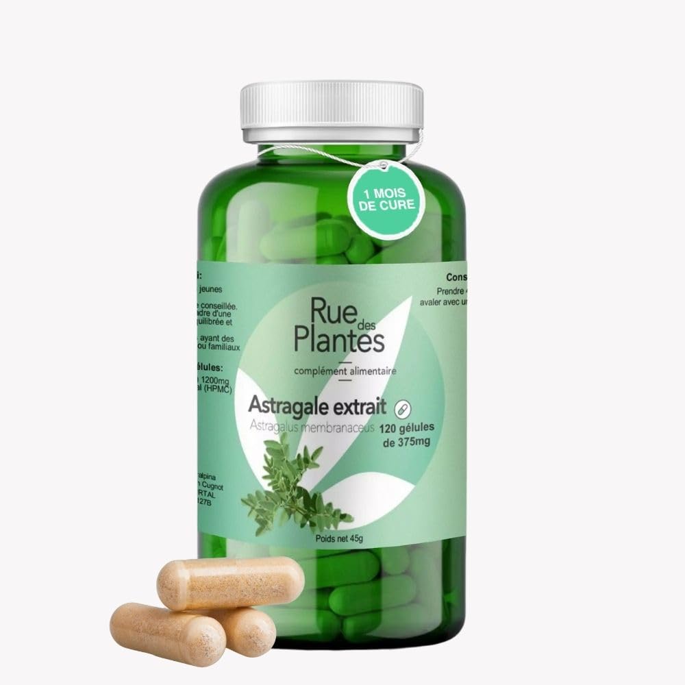 Astragale Extrait 120 Gélules – Cure 1 Mois | Soutien Immunitaire, Aide à la Vitalité et au Tonus Naturel, Plante Adaptogène | Conditionnée en France, RUE DES PLANTES