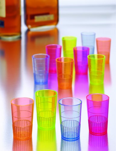 Zappy ZP-144 48 1.5 Oz Straight Wall Shooter Hard Disposable Plastic Shot Glasses Party Bar Glasses Wedding Cups Wine Glass Cocktail Champagne Martini Neon Party Cups Colored Drinking Glasses Shooter Glass thumb #7