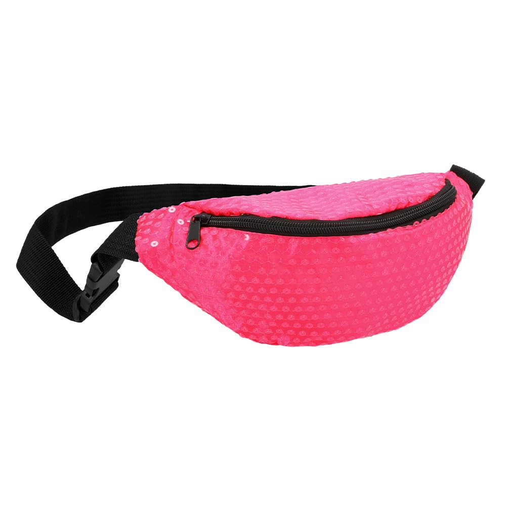 Boland Neon Pink 90s Bumbag – Retro Fanny Pack for Festival, 80s 90s Fancy Dress, Raves or Everyday Use – Adjustable Waist Bag with Zip – Unisex Neon Bum Bag Accessory