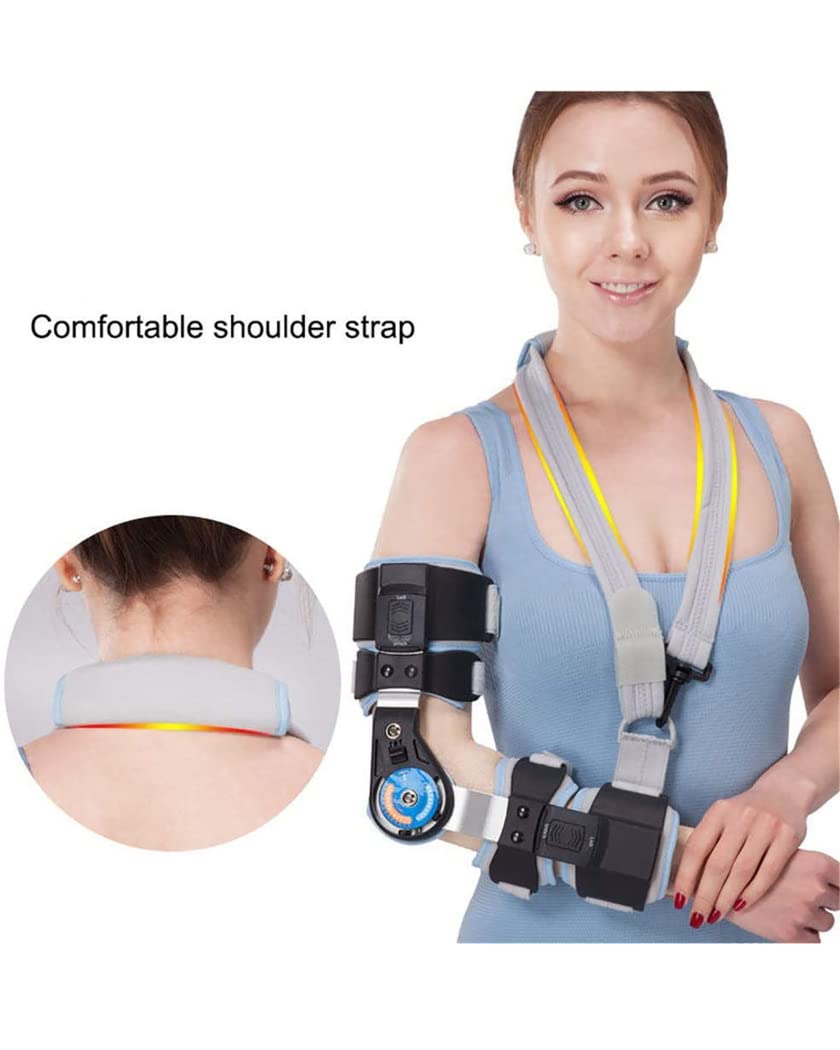 Ortesis de codo ajustable, férula de soporte para codo, aleación de aluminio, soporte para codo con bisagras, estabilizador de recuperación de lesiones postoperatorias, cabestrillo para braz
