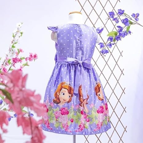 Girl's Princess Themed Purple Dress Knee-Lenght Sleeveless Halloween, Birthday3