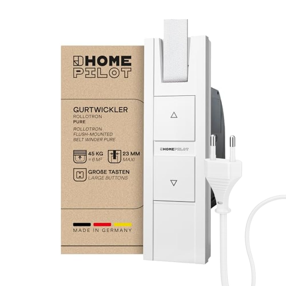 HOMEPILOT - RolloTron Pure | Motor eléctrico para persianas enrollables. Accesorio Smart Home - ¡también apto para instalaciones posteriores! Capacidad de carga: 45 kg