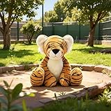 Apricot Lamb Toys Plush Classic Tiger Stuffed Animal Soft Cuddly Perfect for Child (Yellow Tiger, 7 Inches)