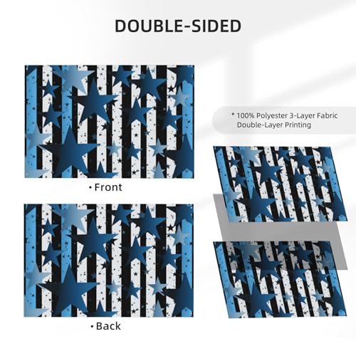 Drapeau à rayures bleues et blanches et étoiles bannière décoration murale intérieur - 4