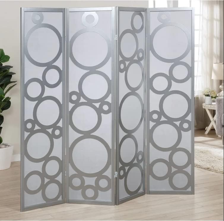 Partition Wall Divider for Living Room, Foldable, Portable Grey