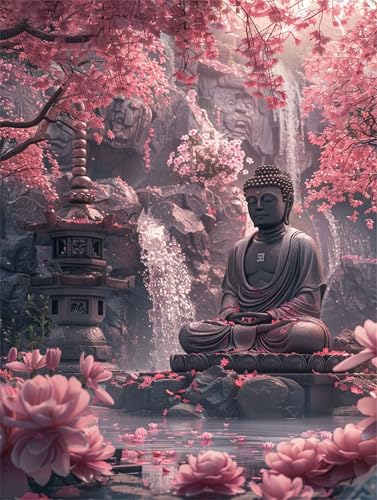Diamond Painting Kit Complet Statue de Bouddha | Broderie Diamant Grand Format 100x130cm Y762