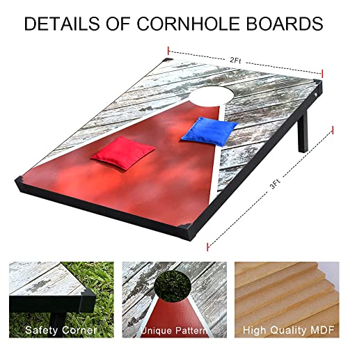 Corn Holes Outdoor Game Set: Classic Cornhole Set Regulation Size With 8 Corn Hole Bean Bags & Carrying Case, Mdf Wood Cornhole Boards Bean Bag Toss Game For Backyard, Beach, Tailgates, Party(Style A) #TOP1