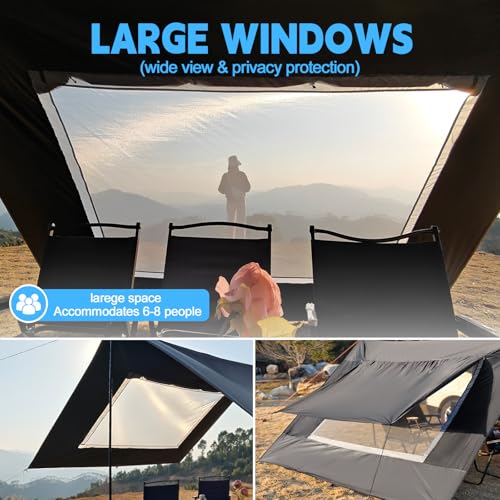 Auvent van grand format protection solaire et imperméable avec poteaux