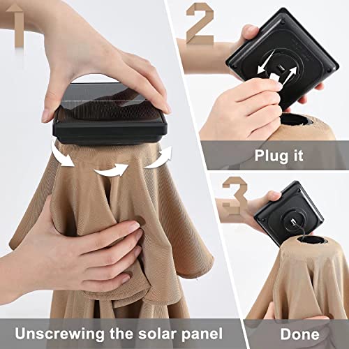 Image of ABCCANOPY Outdoor 11FT Solar Led Patio Umbrellas with 32LED Lights (Tan)