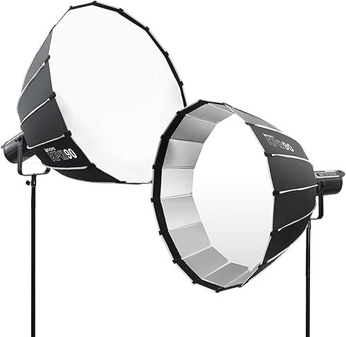 Miniatura 8 de Triopo - Caja de luz parabólica de 35.4 pulgadas (35.4 in) con rejilla de panal de abeja, instalación rápida, plegado rápido, compatible con Aputure