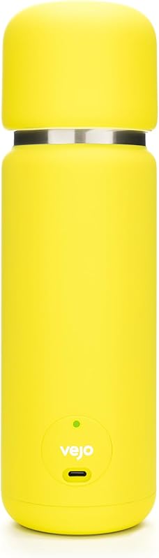 VEJO Botella mezcladora de proteínas eléctrica de 12 oz – Mezclador de polvo recargable por USB para batidos de proteínas, preentrenamiento, creatina | Sin grumos, sin bolas | Mezcla de 6 cuchillas | Sin BPA | Bolsa de gimnasio tamaño de viaje | Amarillo