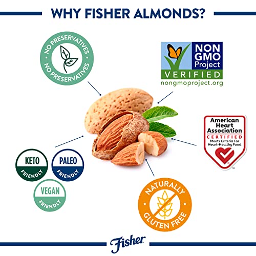 Image of Fisher Chef's Naturals Unsalted Sliced Almonds 24oz Resealable Bag, Raw Nuts Perfect for Cooking, Baking & Snacking, Healthy Snacks for Adults, Vegan Protein, Keto Snack, Gluten Free (Pack of 2)