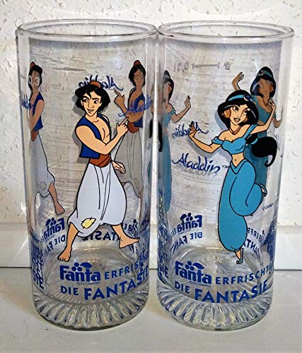 Glas / Aladdin / Coca-Cola / Colaglazen / Original / verzamelglas / 2 x 0,3 liter / Retro / Vintage / Fanta - Afbeelding 3