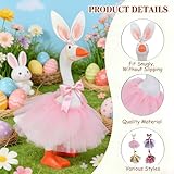 7 Inch Desk Goose Outfits, 4 Pack Desk Geese Costumes Tutu Dress for Valentine's Day Easter 4th of July, Spring Festive Desktop Magnetic Goose Statue Clothes, Holiday Party Photo Prop Home Table Decor