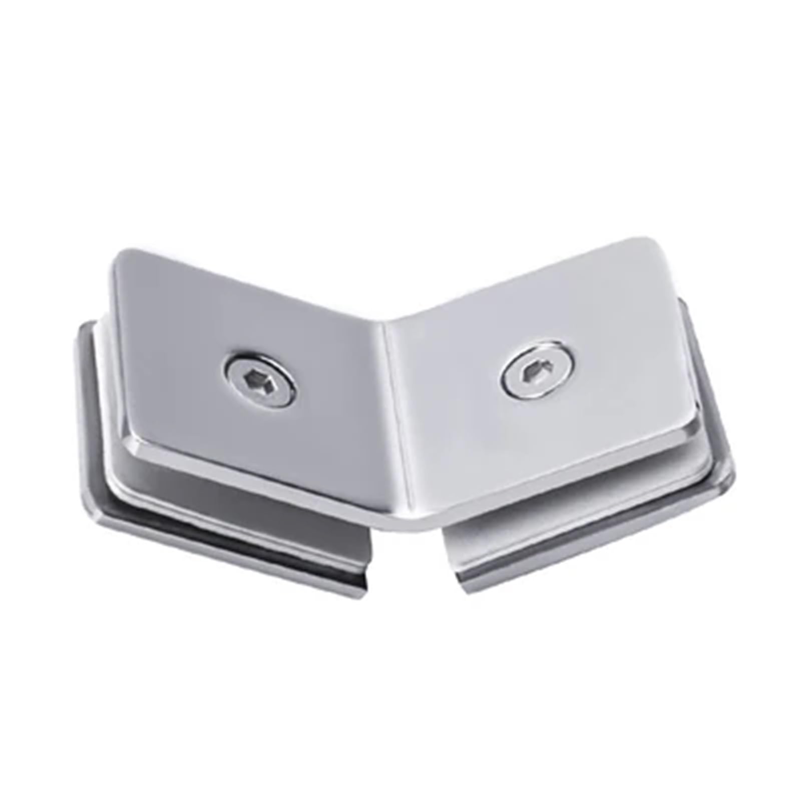 Pknaqwlsx 135 Degrees Chrome Stainless Steel 304 Glass Fixed Clip Bathroom Glass Support 0 90 135 180 Degree Partition Shower Room Link Clip(135 Degrees)