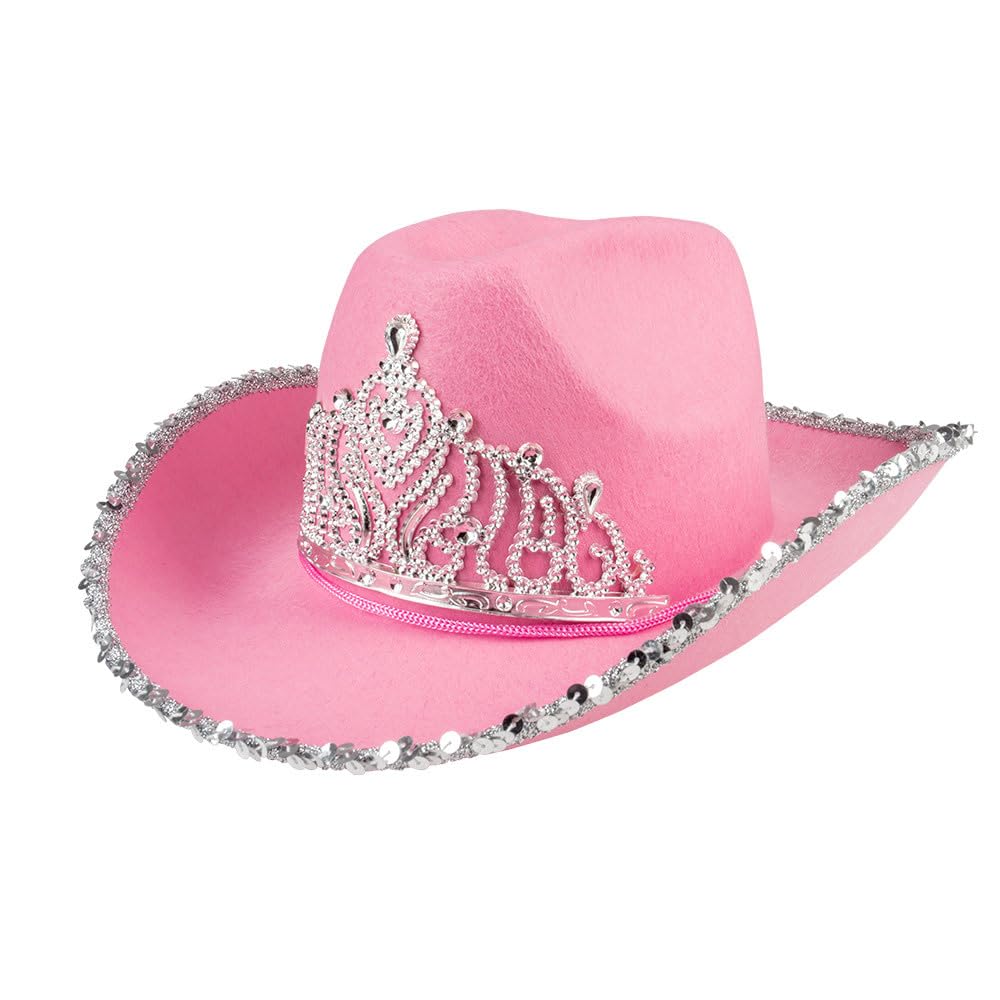 Boland Adult Glimmer Cowgirl Hat, Western Fancy Dress Accessory, Ladies Cowboy Hat, Cowgirl Hat for Women, Rodeo, Party, Festival, Halloween, Cowboy Dress Up, One Size