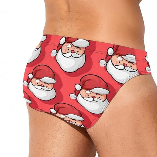 Christmas Funny Santa Mens Swim Briefs Bikini Swimwear Print Beach Shorts Sexy Swimsuit3