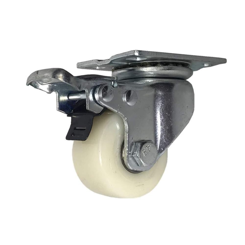 Lot de 4 roulettes pivotantes robustes pour chariot de transport industriel 1.5 pouce 2 freins 2 pivotantes