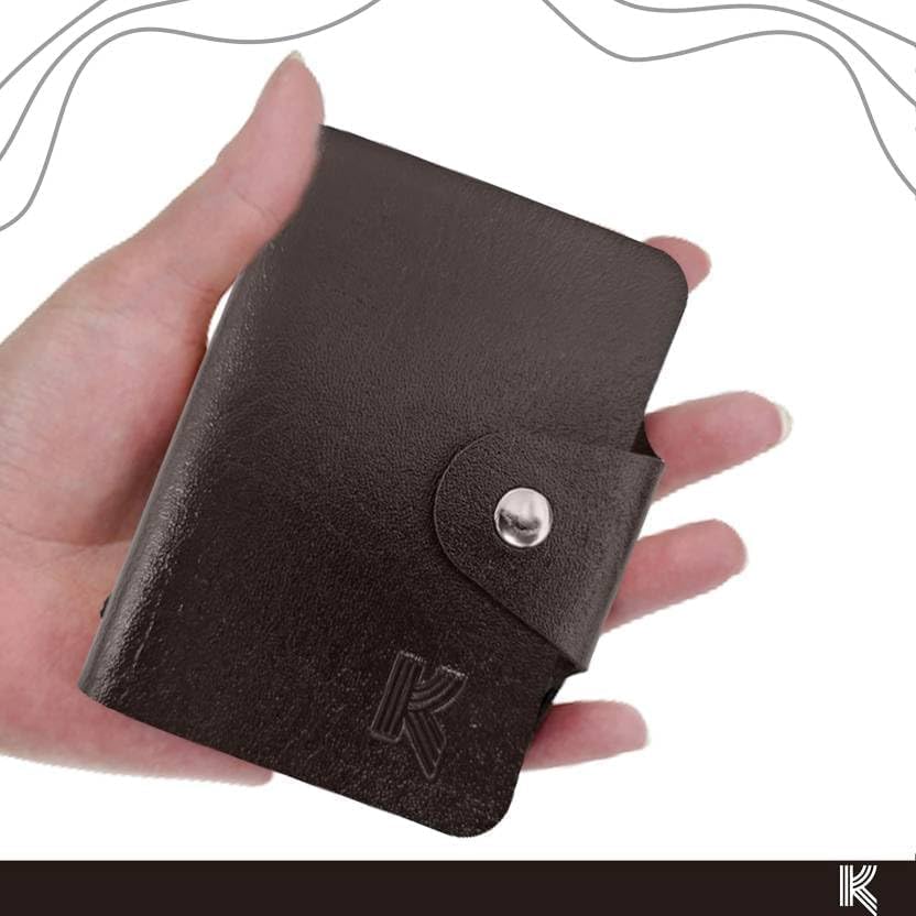 Image of Kraptick Card Holder Wallet for Men & Women- Credit Card Holder Organizer Multi Slot Card Case Wallet Compact Visiting Card Holder Slim Pocket Card Organizer for Daily Use & Travel (Pack of 2) (Brown)