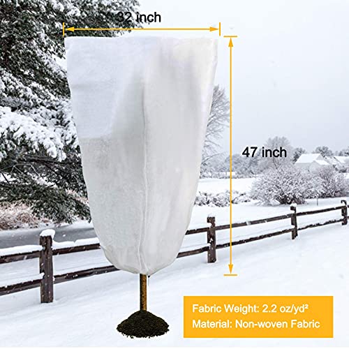 Konigeehre Upgraded Version 5 Packs Plant Freeze Protection Covers 32 X 47 Inch Winter Shrub Cover Tree Frost Blanket With Drawstring For Winter Frost Protection Sun Protection #TOP3