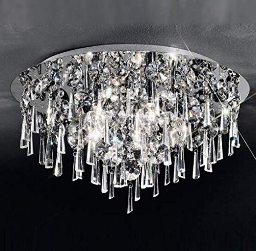 Preisvergleich Produktbild QHY Kronleuchter, Led Deckenleuchte Rund Kristall Deckenleuchte Moderne Elegante Deckenleuchte Wohnzimmer Schlafzimmer Esszimmer Licht Dreidimensionale Leuchtende Raumwerkzeuge,weißes Licht,50 cm