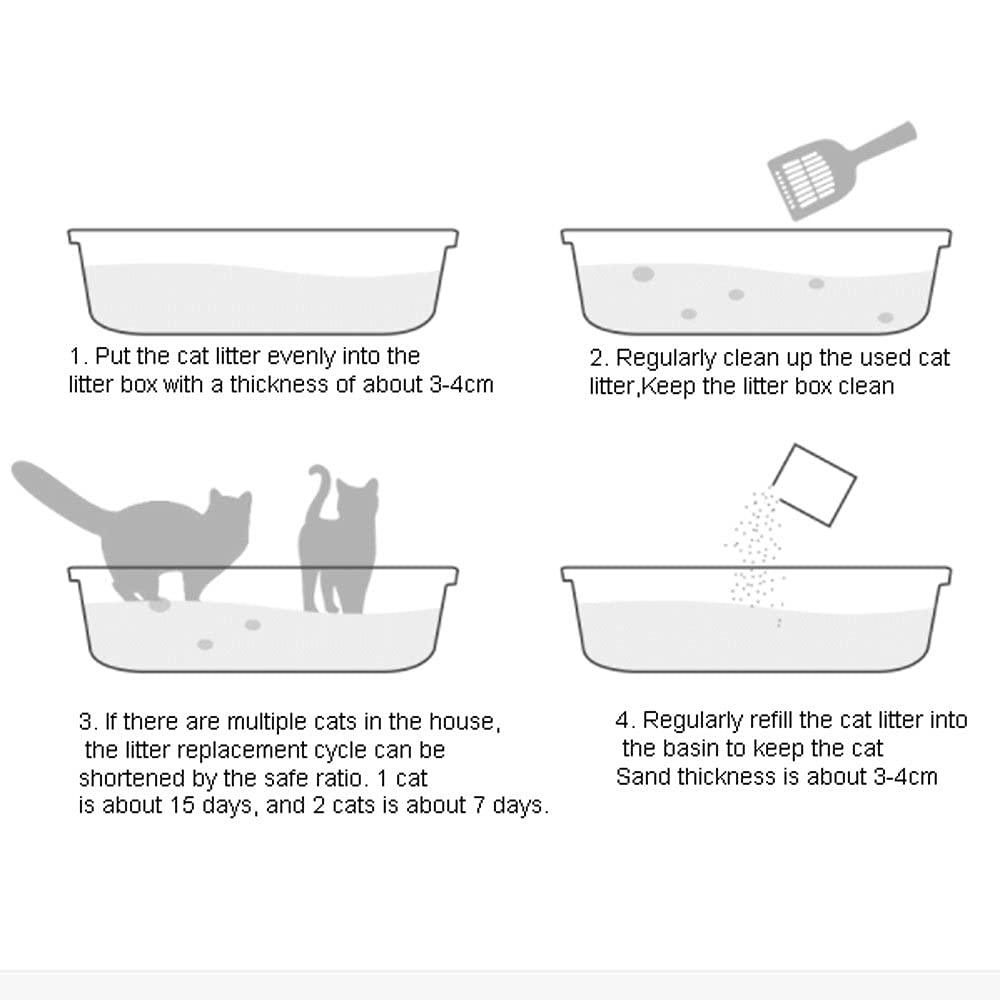 Lettiera per Gatti Cat Lettiera di lettiera grande semi-chiusura della lettiera della lettiera del gatto del gatto for i gatti adulti dei gatti con cucchiai di rifiuti for i gattini Toilette per Gatti