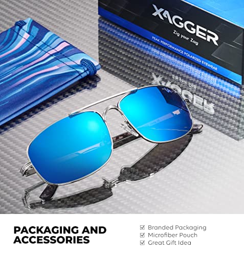 Image of Polarized Brow Bar Aviator Sunglasses for Men Pilot Military Style Metal Frame Driving Shades UV400