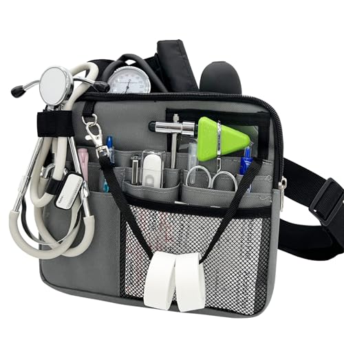 Nurse Fanny Pack with Medical Gear Pockets - Durable Nurse Waist Pouch with Tape Holder Adjustable Strap and Utility Storage for Stethoscopes Bandage Scissors & Supplies
