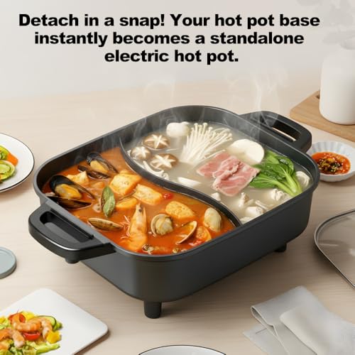 Image of 2250W Electric Grill and Hot Pot Combo