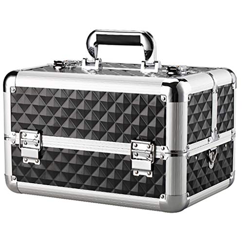 Toolbox & Organiser Case - Lockable Aluminium Cantilever Tool Box with Five Trays for Electricians, Technicians, and Engineers - Folding Travel Case