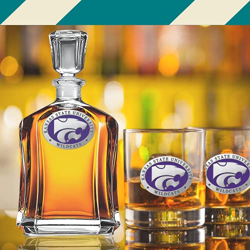 Image of Heritage Pewter Kansas State University Capitol Decanter | 24 OZ Whiskey Decanter for Liquor with Airtight Stopper | Expertly Crafted Pewter Glass