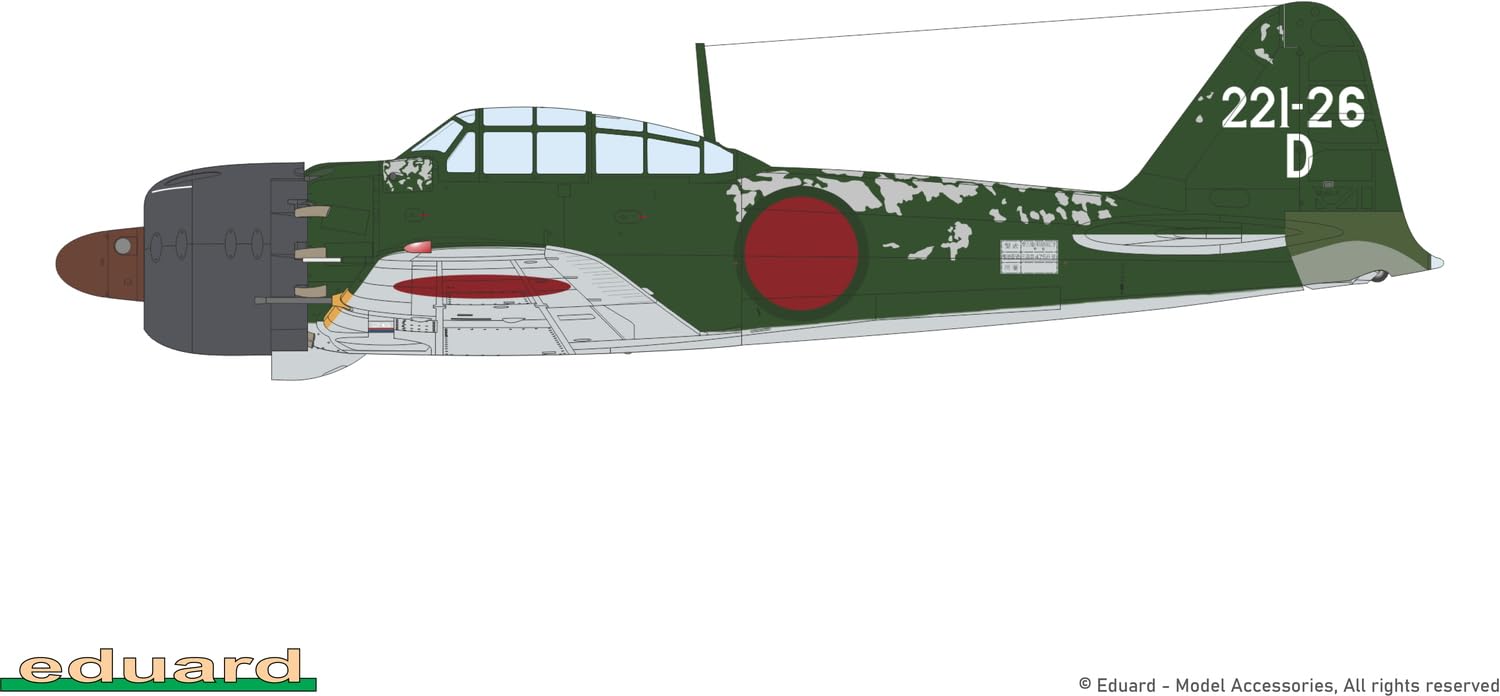 Edualdo EDU82216 1/48 Profi Pack A6M5a Zero War 52 Plastikowa muszla Model samolotu