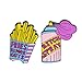 JWGD Juego de 2 divertidos pines repelentes de patatas fritas francesas en spray, broches de esmalte para feminismo, joyería con insignia de mezclilla (tamaño: papas fritas)
