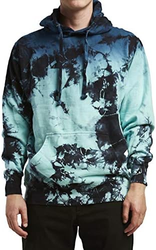 infinitee Mens Unisex Premium Fleece Hoodie Soft Tie Dye Vintage Wash (xs, Turquoise Multi tie dye)