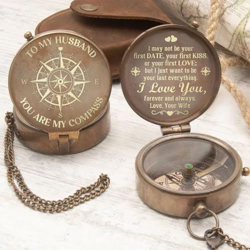 Brújula personalizable grabada para esposo, regalo sentimental miniatura 6