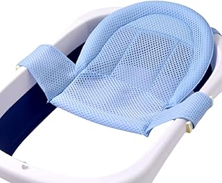 Adjustable Baby Bath Support Mesh Sling Non-Slip Infant Bathtub Shower Net Breathable Newborn Bath Cushion Pad Quick Drying Bathing Sling for Toddler Aged 0-3 (No Bathtub)