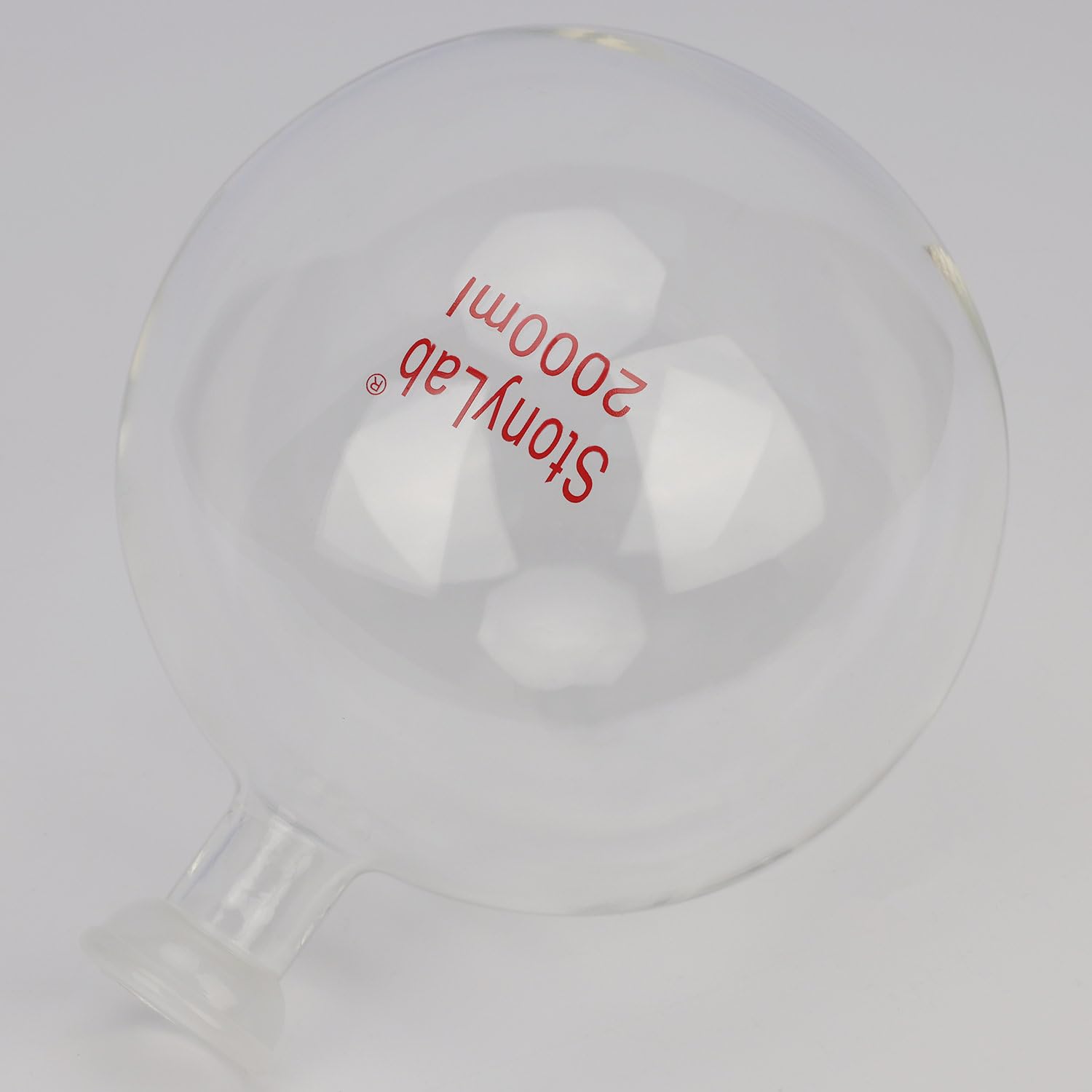 stonylab Joint Sphérique Fond Rond Fiole de Réception, Flacon de Réception d’Évaporateur Rotatif en Verre Borosilicaté avec 35/20 Ground Joint, 2000 ml (2 L)