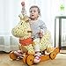 Labebe Baby Wooden Rocking Horse Yellow Giraffe 2-in-1 Toddler Ride-on Toys for 6 months to 3 years Old Kids Creative Birthday Gift