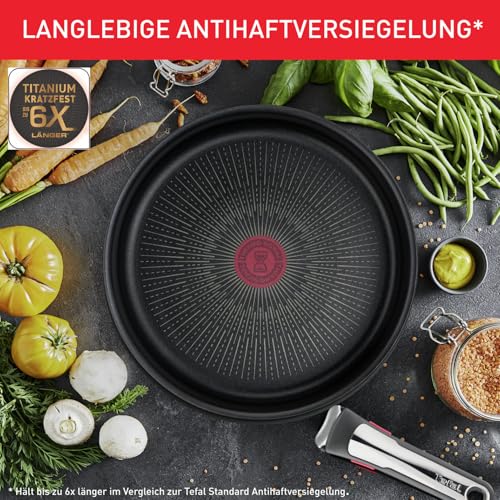 Tefal Ingenio Unlimited On 3-teiliges Pfannenset abnehmbarer Griff, 24/28 cm, platzsparend, stapelbar, Pfannenset Induktion mit Antihaftversiegelung, einfache Handhabung und Reinigung, L39591 5