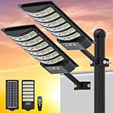 Heisolcool Solar Street Lights Outdoor Waterproof,50000LM 320° Angle Solar Light,5730LED Parking Light with Motion Sensor and Remote Control for Outdoor, Streets, Courtyards,Parking Garages,-2Pack