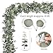 Dolicer 2 Packs 6FT Artificial Eucalyptus Garland, Faux Greenery Garland Hanging Fake Silver Dollar Eucalyptus Leaves Vines for Wedding Backdrop Arch Table Wall Party Home Decor