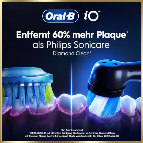 Oral-B iO 9 Spazzolino Elettrico, con 3 Testine di Ricambio, Custodia, Nero - 9
