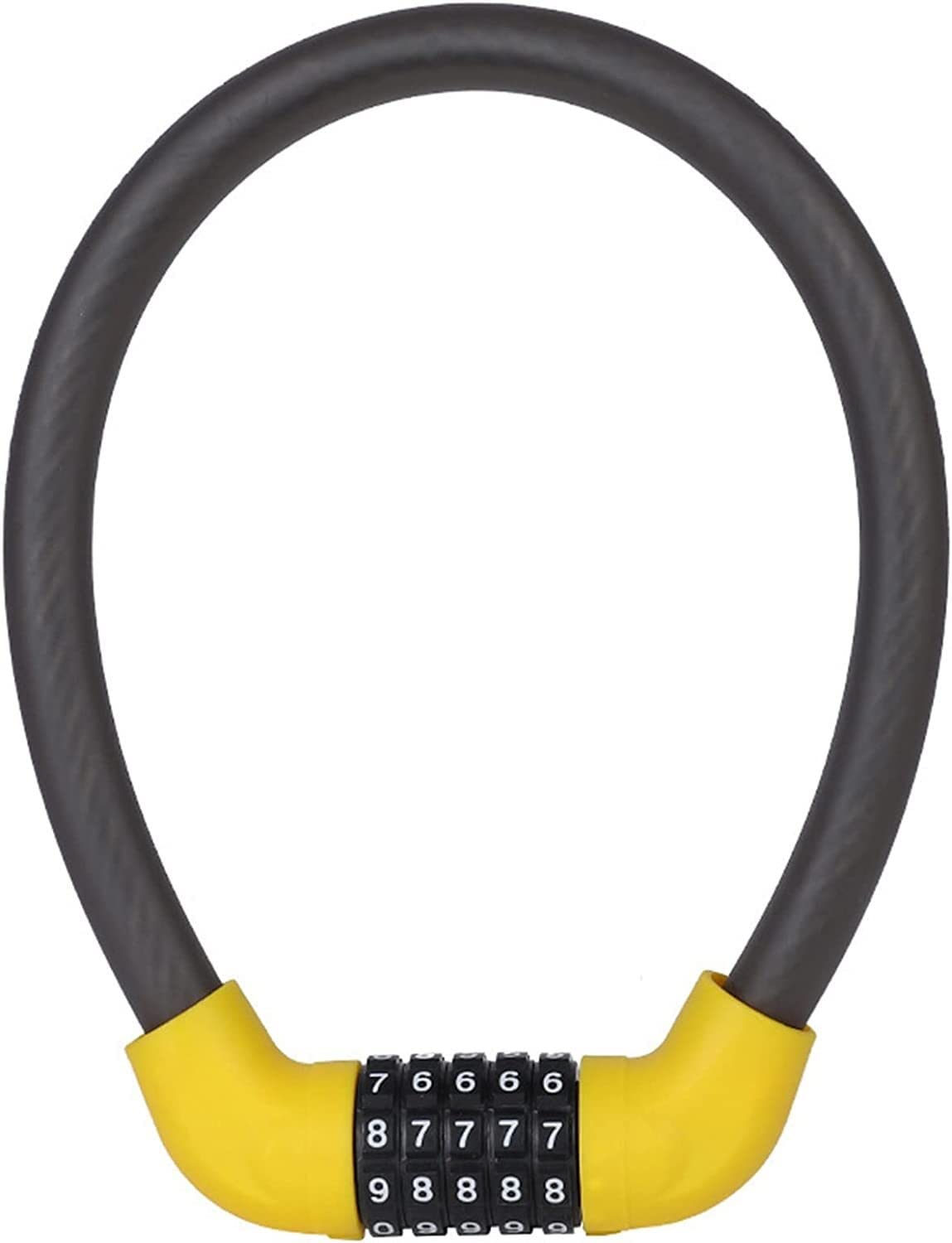 Candado de Anillo para Bicicleta, candado antirrobo con combinación de 5 códigos numéricos para Bicicletas, Motocicletas, Puertas, portones, cercas y Parrillas.