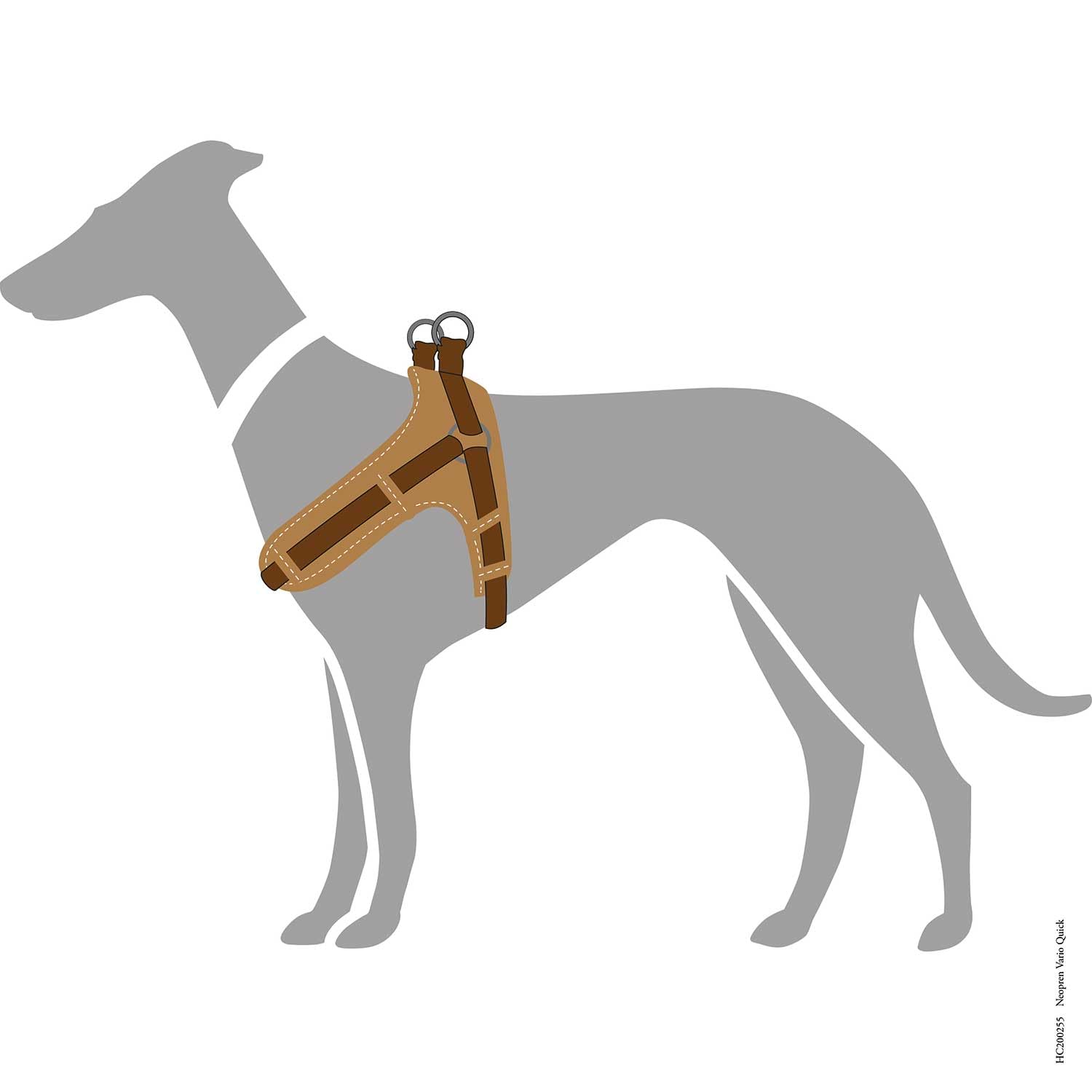 HUNTER Hundegeschirr NEOPREN VARIO QUICK, Farbe: braun/caramel, hochwertiges Nylon, Neoprenpolsterung, reflektierendes 3M Scotchlite Material, einfacher Einstieg, verstellbar, bequem, Größe: S