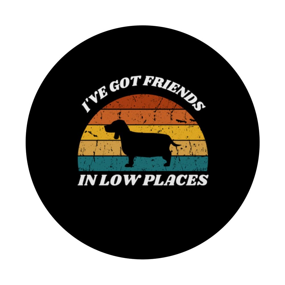 I've Got Friends in Low Places Basset Hound PopSockets Swappable PopGrip, Black - Image 3