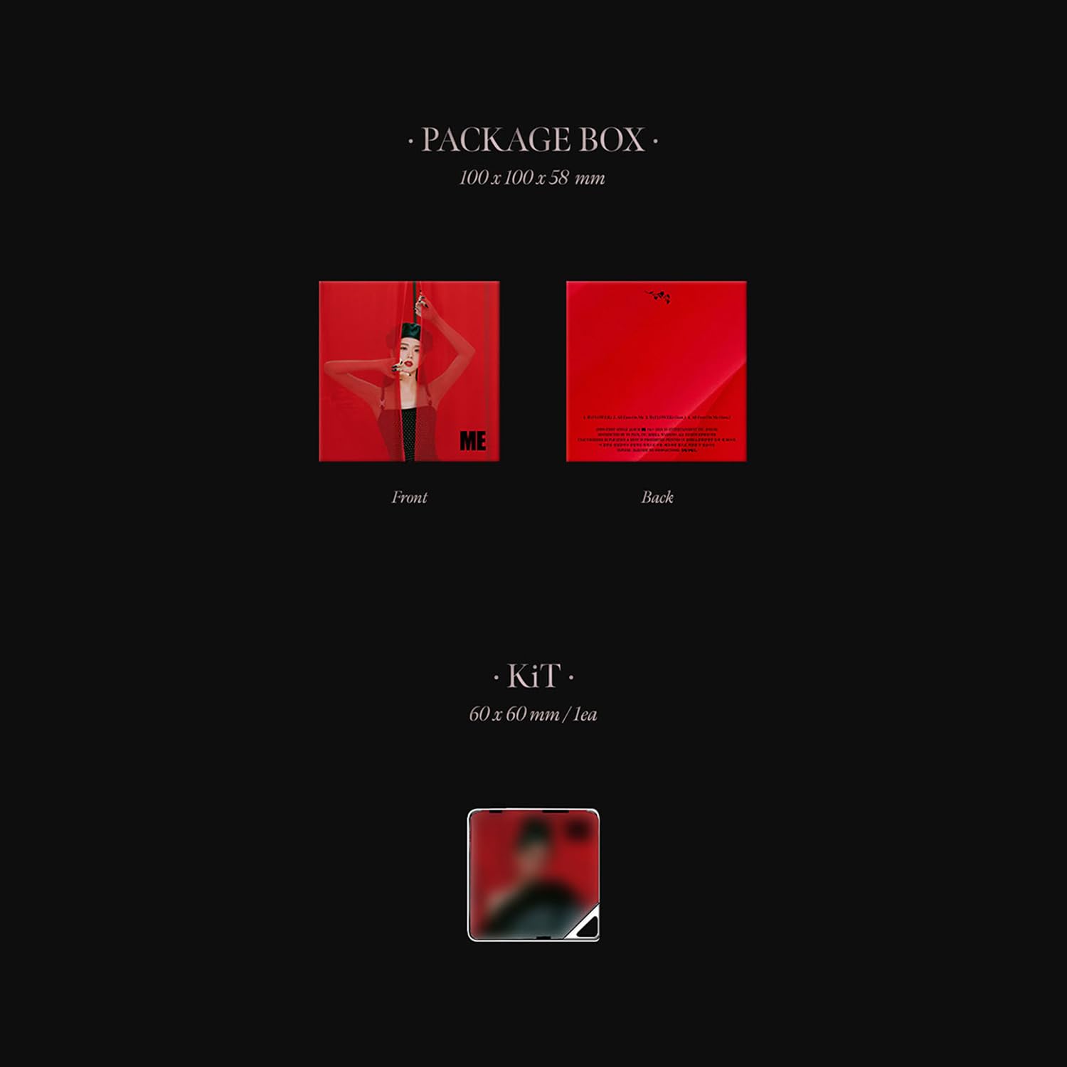 First Single Album [ME] (KiT Album Ver.) Package Box + Lyrics Paper + Credit Paper + Calendar + Wood Stand + Gift