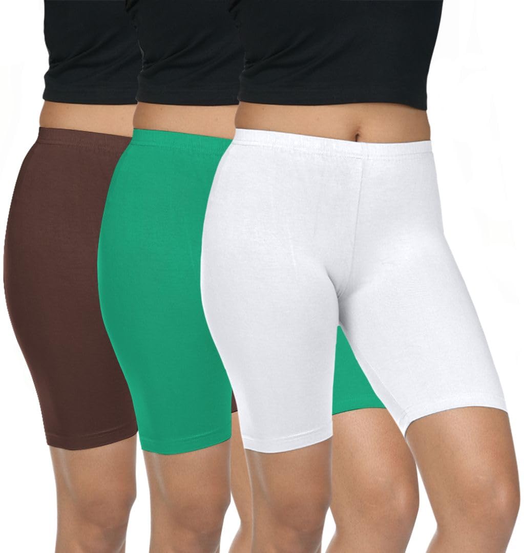 fly birds Pack of 3 Women Viscose Blend Solid Shorts (Brown/Chilly Green)-picture-31