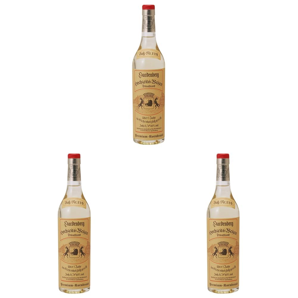 HARDENBERG Hochzeitsweizen | Privatbrand aus eigenem Weizen | milder Charakter | 40% vol. | 0,7 l (Packung mit 3)